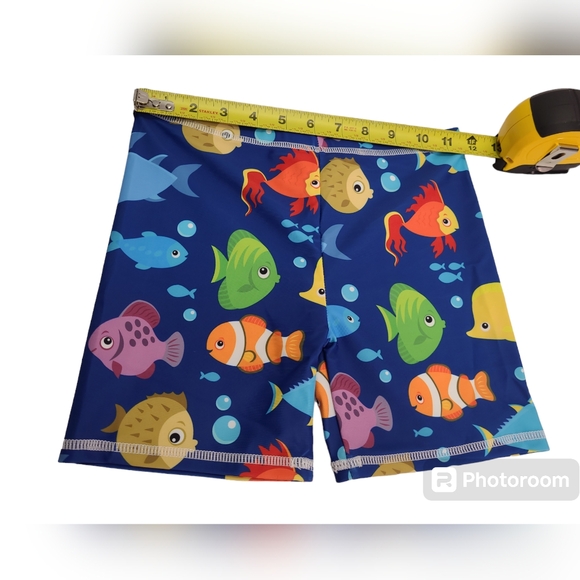 Kids Two Piece Cartoon Shark Print Short Sleeve Swimsuits UV Rash Guard Size 14 - Picture 9 of 12
